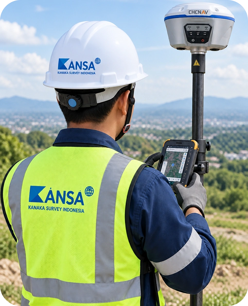 Surveyor Kanaka Survey dengan receiver GNSS